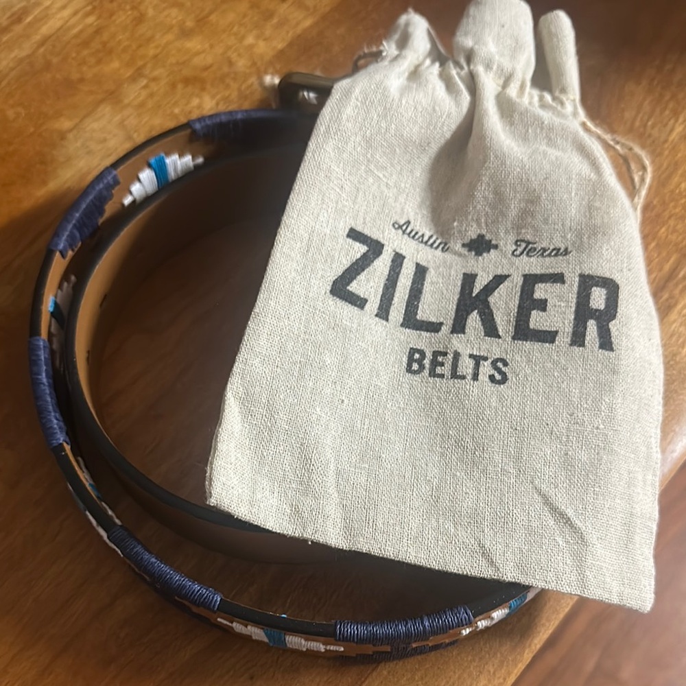 ZILKER Blue and Brown Artisanal Belt
